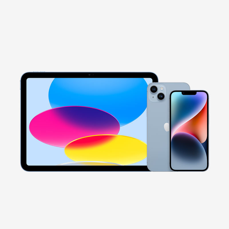 Image og blue iPad and black iphone