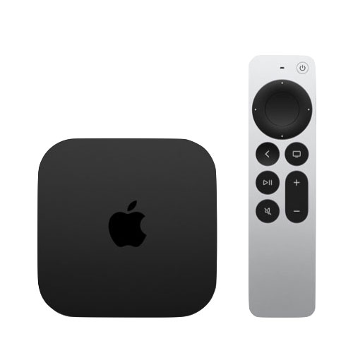 Black Apple TV 4K with remote