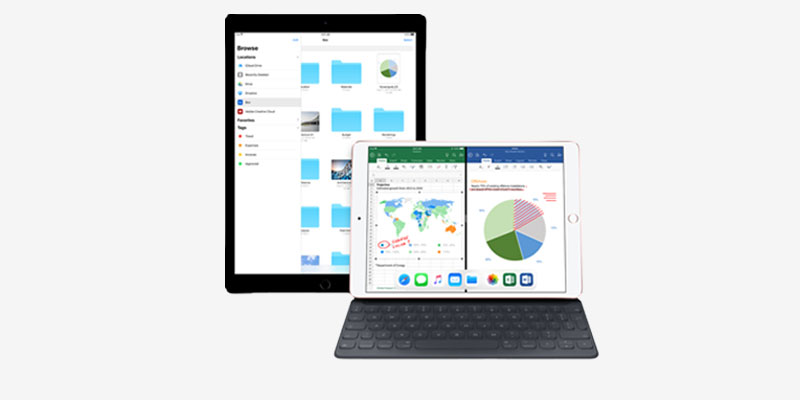 Two iPads with Finder-app open