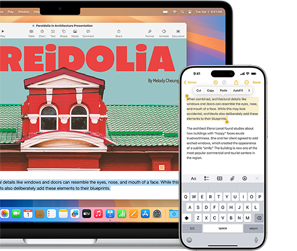 Appen iPhone-speiling, der iPhone-skjermen vises på MacBook Air-skjermen