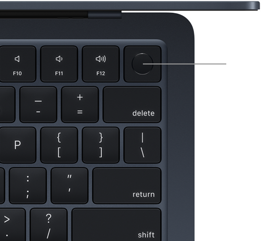 Magic Keyboard med Touch ID vist ovenfra