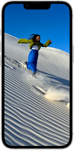 Fargerike blomster på Super Retina XDR-skjermen til en iPhone 16e