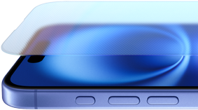 iPhone 16, fokus på kabinettet av aluminium i romfartskvalitet med robust Ceramic Shield