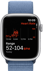 Apple Watch Series 9 viser Puls-appen