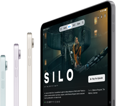 iPad Air som viser strømming ved hjelp av lynrask trådløs tilkobling