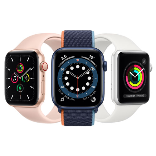 3 Apple Watches side by side